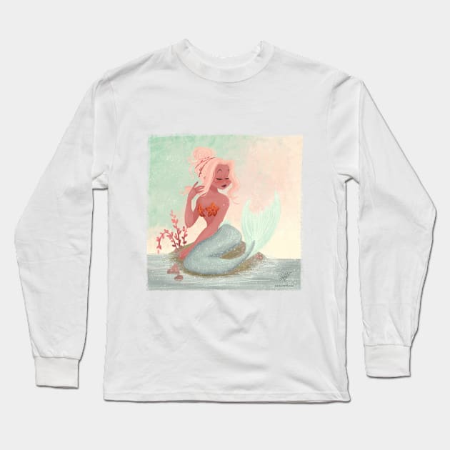 Mini Mermaid Design B Long Sleeve T-Shirt by MeikeARTS